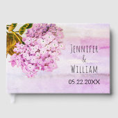Roze hydrangeas floral bruiloft gastenboek (Voorkant)