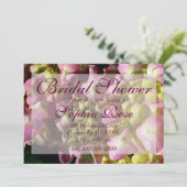 Roze Hydrangeas geel roze groen bloemen bruiloft Kaart (Staand voorkant)