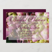 Roze Hydrangeas geel roze groen bloemen bruiloft Kaart (Voorkant / Achterkant)