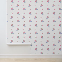 Roze Hydrangeas in Blauwe Chinoiserie Vaas & Bloom Behang