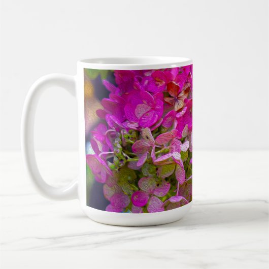 Roze hydrangeas koffiemok (Links)