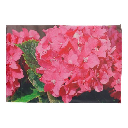 Roze hydrangeas kussensloop (Achterkant-Links)