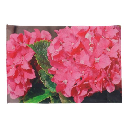 Roze hydrangeas kussensloop (Achterkant-Rechts)