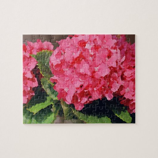 Roze hydrangeas legpuzzel (Horizontaal)