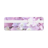 Roze Hydrangeas lint bruiloft adres/verzending Etiket (Voorkant)