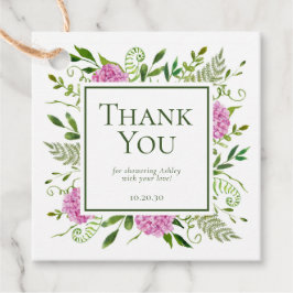 Roze Hydrangeas Meisje Baby shower Dank u Bedankjes Labels