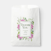 Roze Hydrangeas Meisje Baby shower Dank u Bedankzakje (Voorkant)