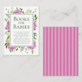 Roze Hydrangeas Meisje Baby's Douche Boeken voor B Informatiekaartje (Voorkant / Achterkant)