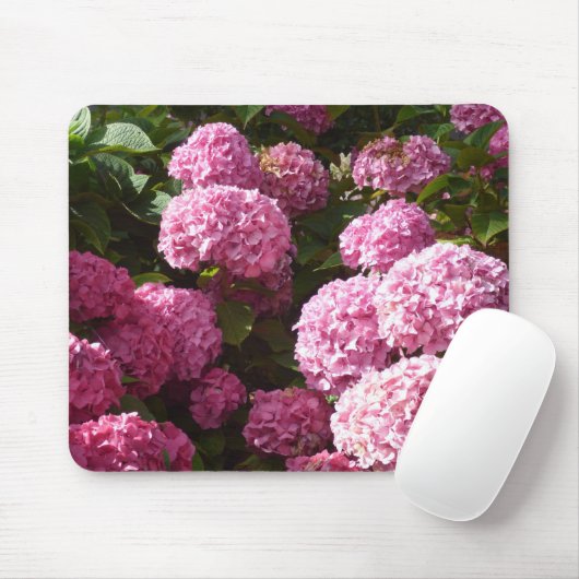 Roze hydrangeas muismat (Met muis)