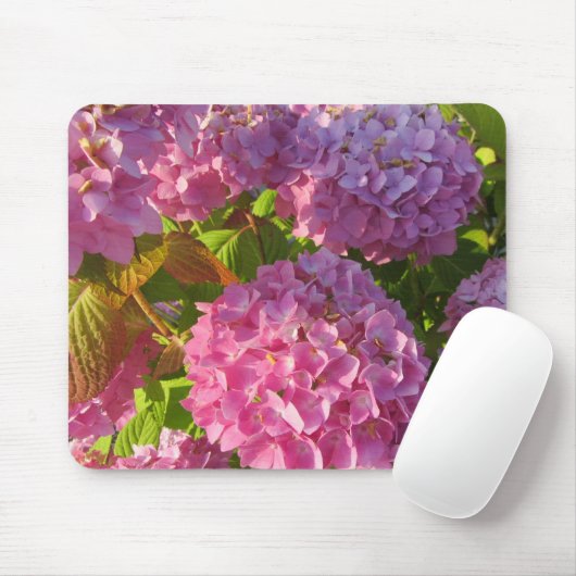 Roze Hydrangea's Muismat (Met muis)