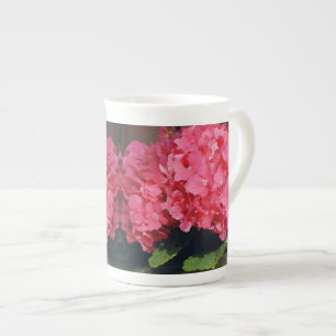 Roze hydrangeas porselein kop