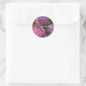 Roze hydrangeas ronde sticker (Tas)