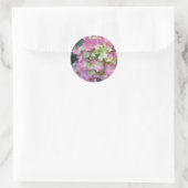 Roze hydrangeas ronde sticker (Tas)