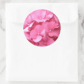 Roze hydrangeas ronde sticker (Tas)