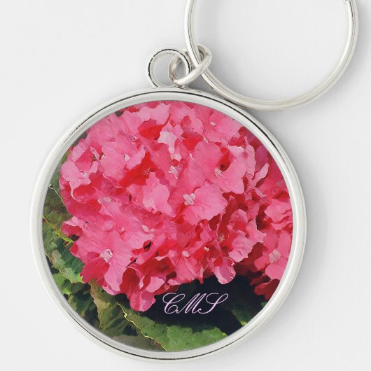 Roze Hydrangeas Sleutelhanger (Voorkant)