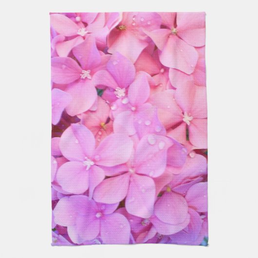 Roze hydrangeas theedoek (Verticaal)