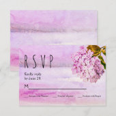Roze hydrangeas waterverf florale bruiloft RSVP Kaartje (Voorkant / Achterkant)