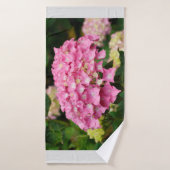Roze hydrangebloemen badhanddoek (Badhanddoek)