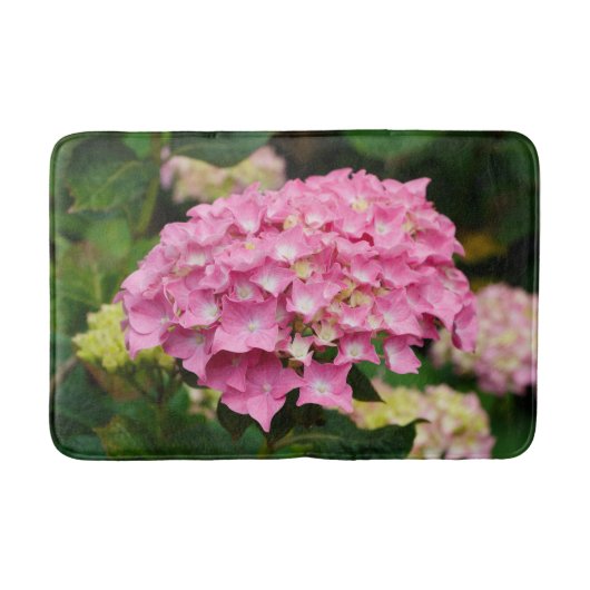 Roze hydrangebloemen badmat (Voorkant)