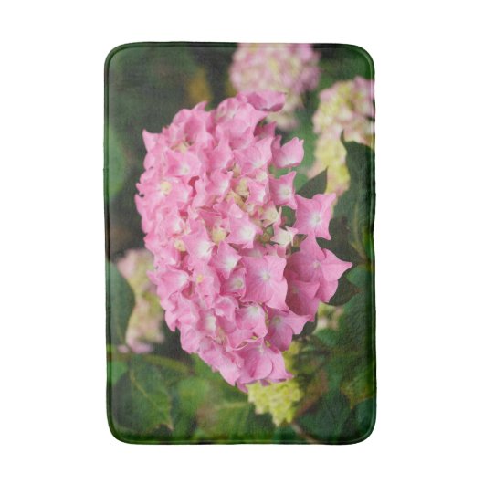 Roze hydrangebloemen badmat (Voorkant Verticaal)