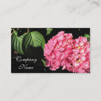 Roze hydrangebloemen visitekaartje