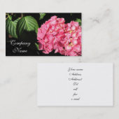 Roze hydrangebloemen visitekaartje (Voorkant / Achterkant)