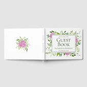 Roze Hydrangee Huwelijk Gastenboek (Volledig)