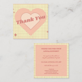 Roze Hypnotisch Hart Geruit Patroon Dank U Vierkante Visitekaartje