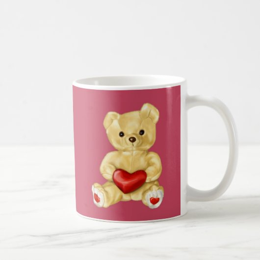 Roze hypnotiseren Cute Teddy Bear Koffiemok (Rechts)