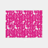 Roze I Heart Dachshund Hondendeken Fleece Deken (Voorkant (Horizontaal))