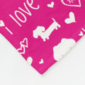 Roze I Heart Dachshund Hondendeken Fleece Deken (Hoek)