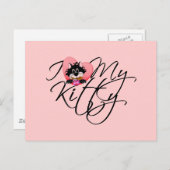 Roze I houdt van Mijn T-shirts en Giften van het Briefkaart (Voorkant / Achterkant)