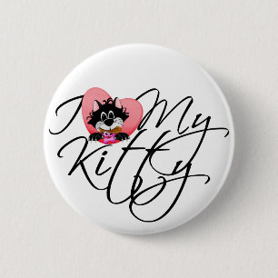 Roze I houdt van Mijn T-shirts en Giften van het K Ronde Button 5,7 Cm