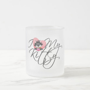 Roze I houdt van Mijn T-shirts en Giften van het Matglas Koffiemok