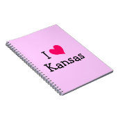 Roze I Love Kansas Notitieboek (Rechterzijde)
