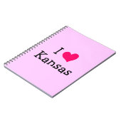 Roze I Love Kansas Notitieboek (Linkerzijde)