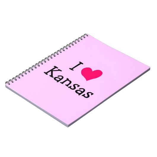 Roze I Love Kansas Notitieboek (Linkerzijde)