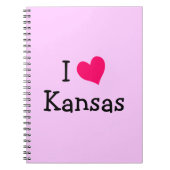 Roze I Love Kansas Notitieboek (Voorkant)