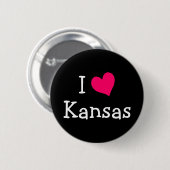 Roze I Love Kansas Ronde Button 5,7 Cm (Voorkant /achterkant)