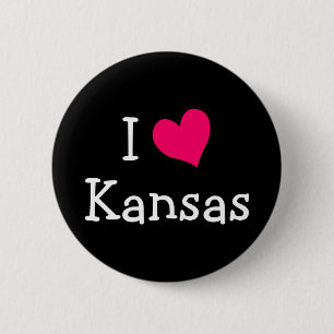 Roze I Love Kansas Ronde Button 5,7 Cm