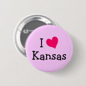 Roze I Love Kansas Ronde Button 5,7 Cm (Voorkant /achterkant)