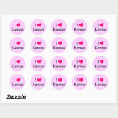Roze I Love Kansas Ronde Sticker (Vel)