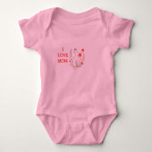 Roze I Love Mom Baby Jersey Bodysuit (Voorkant)