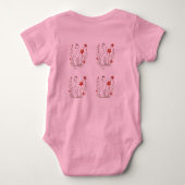Roze 'I Love Mom' baby trui bodysuit (Achterkant)