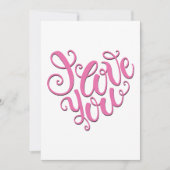 Roze I Love You Kaart (Voorkant)