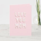 Roze I Love You Moeder Moederdag Kaart (Voorkant)
