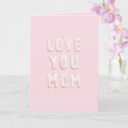 Roze I Love You Moeder Moederdag Kaart (Orchidee)