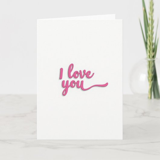 Roze I Love You Script Kaart (Voorkant)