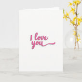 Roze I Love You Script Kaart (Gele Bloem)