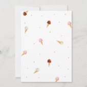 Roze Ice Cream Baby shower Kaart (Achterkant)